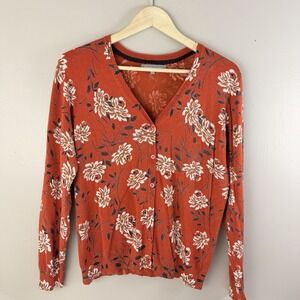 Daniel Rainn Women's Large Floral Lightweight Fall Sweater Cardigan Romantic
